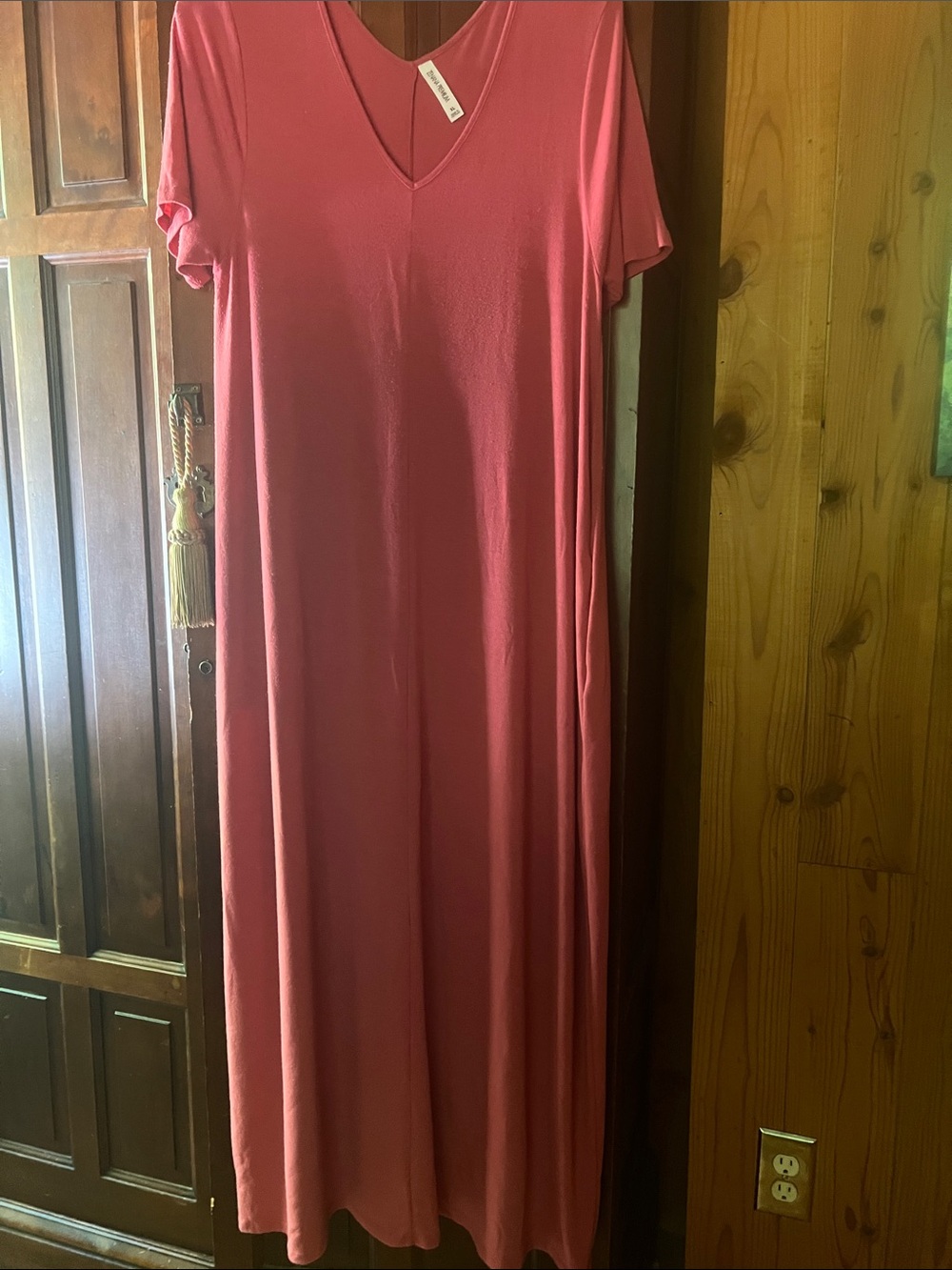 Zenana Outfitters Coral Maxi V-Neck Dress